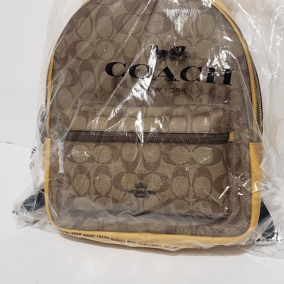 Coach Brown and Yellow Backpack - Picture 2 of 5